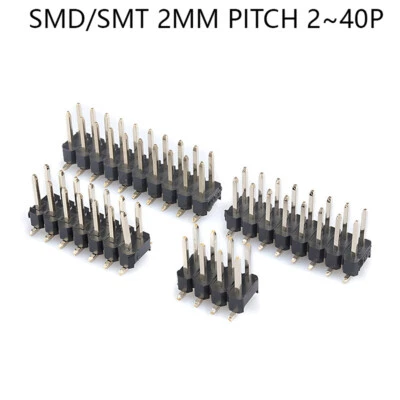 Socket Strip Double Row PCB Connector SMD/SMT 2mm Pitch 2~40P Pin/Female Header - Image 1 of 4