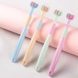 Children Kids Toothbrush 360° Three Sided Brush Oral Teeth Cleaner Baby 2-12Year - Picture 1 of 15