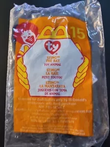 Borsa giocattolo TY Teenie Beanie Babies Sting the Ray Tag 1993 McDonald's Happy Meal 2000 - Foto 1 di 3