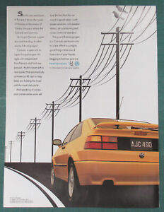 1991 Volkswagen print ad yellow Corrado 2-door Coupe