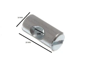Laufmutter für Möbelschraube Schlitz M6 x 20 mm lang ZP 8er Pack - Bild 1 von 1