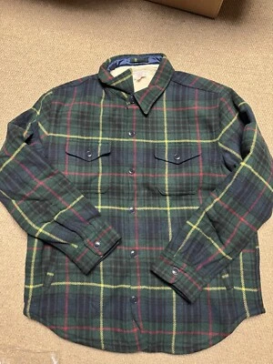 🔥NUEVA CHAQUETA DE LANA SHERPA J CREW WALLACE & BARNES PARA HOMBRE A CUADROS DENVER Talla XL Foto 1 de 4