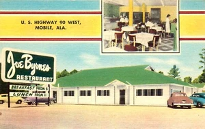 JOE BYRNES RESTAURANT, MOBILE, ALABAMA, VINTAGE POSTCARD  - Picture 1 of 2
