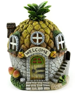 Pineapple House Solar  8.5” Symbol MI 55856 Miniature Fairy Garden Tropical - Picture 1 of 6
