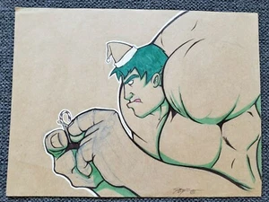 HULK SKETCH-HAND DRAWN & SIGNED ARTIST ZONZO? (~9 x 12) - Picture 1 of 1