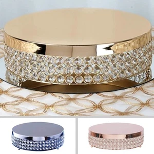13.5" wide Metal Beaded CAKE STAND Wedding Party Home Birthday Decorations SALE - Picture 1 of 21