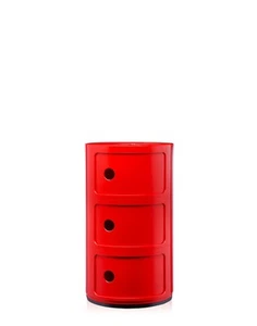 Kartell Componibili Contenitore 3 Elementi ABS Base Tonda Rosso 32 x 32 x 58.5 - Foto 1 di 4