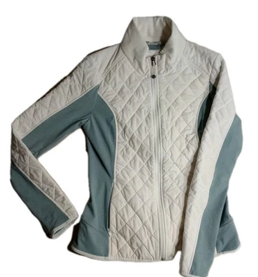 Athleta Women’s Jacket White Size M Quilted Lightweight Jacket Color Block  - Image 1 of 4