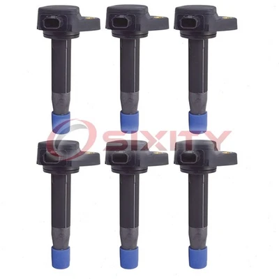 6 pc Hitachi Ignition Coils for 2009-2012 Acura RL 3.7L V6 Spark Plug Wire wl - Image 1 of 4