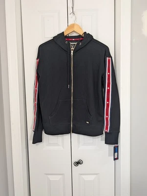 Tommy Hilfiger 运动全新带标签女式小号全拉链运动衫连帽衫海军蓝 — 第 1/4 张图片