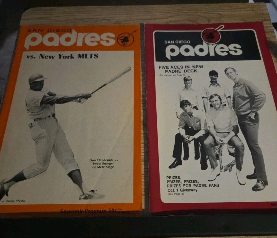 1972 (Lot Of 2) San Diego Padres (W/ Kids Game Tickets) Vs NY Mets~Programs - Image 1 of 4
