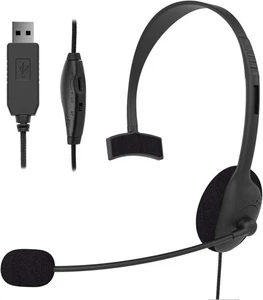USB Computer Headset Single-Sided Microphone Noise Cancelling Audio Controls PC - Picture 1 of 7
