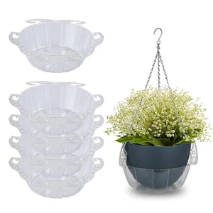 5 Piece of 10 Inch Clear Plastics Plant Saucers Drip Pans for Hanging Basket ... - Picture 1 of 5