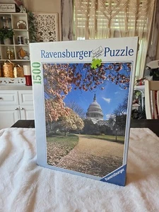 New Ravensburger 1500 Capitol, Washington DC Cherry Blossom Puzzle 2001 jigsaw🧩 - Picture 1 of 6