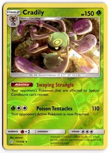 Pokemon TCG Cradily 11/236 SM - Cosmic Eclipse Rare Reverse Holo - Picture 1 of 1