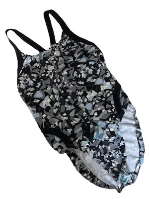 Nike Women's Athletic One Piece  Swimsuit Black Grey Silver Size 34/8 - Image 1 of 4