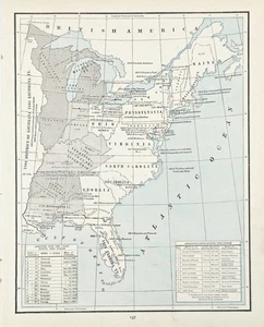 1887  UNITED STATES -  Map ORIGINAL  LAND CESSIONS - WARS - FLORIDA TERRITORY - Picture 1 of 3