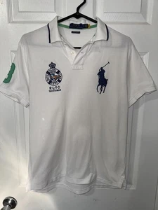Polo Ralph Lauren Shirt Mens Small White Yacht Club Big Pony Polo RLYC 3 Custom - Picture 1 of 15