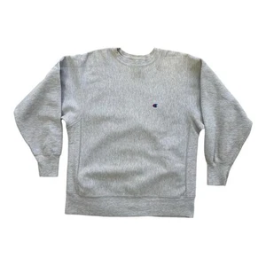 Vintage Made In USA Light Gray Blue C Champion Reverse Weave Sweatshirt XL - Picture 1 of 8