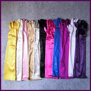 Lange weiche bunte zeremonielle Damenhandschuhe aus festem Satin Drive Ride Tanz - Bild 1 von 34