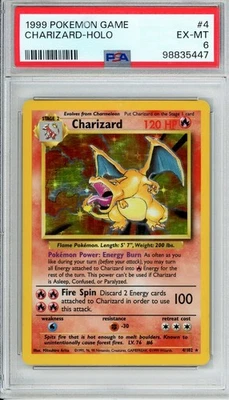 1999 POKEMON GAME #4 CHARIZARD HOLO PSA 6 - Image 1 of 2
