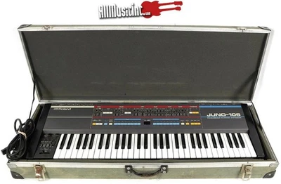 1985 Roland Japan Juno-106 Programmable Polyphonic Synthesizer Synth w/ Case - Image 1 of 4