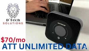 Att Unlimited Data plan hotspot included Nighthawk M1 MR1100..Monthly $70  - Picture 1 of 1