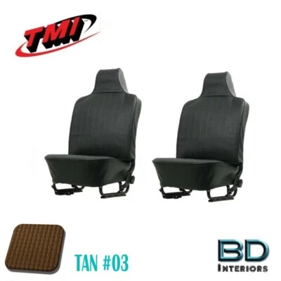 Estofamento de assento dianteiro 1970 - 1972 VW Volkswagen Bug Beetle - TAN Basket Weave - Imagem 1 de 4