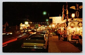 Long Beach Washington Night Street View Worlds Longest Beach VTG Unused Postcard - Picture 1 of 2