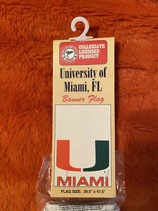 NEU FABRIKVERSIEGELT University of Miami Florida Football College Banner Flagge - Bild 1 von 4