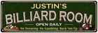 JUSTIN'S Billiard Room Sign Green Metal Game Room Gift Decor 106180106059