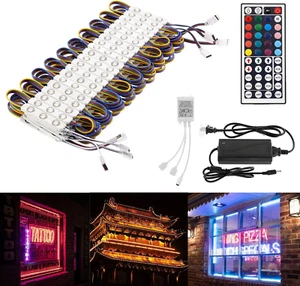 50Ft Commercial RGB Storefront Light Kit for Business with Remote Control, 12V P - Picture 1 of 9