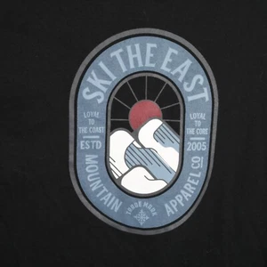 Mountain Apparel Shirt Mens Large Black Ski The East Long Sleeve Graphic Print - Picture 1 of 14