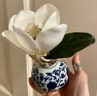 Vase bourgeon 3 pouces porcelaine chinoiserie bleu cobalt et blanc émaillé pot de gingembre fleur