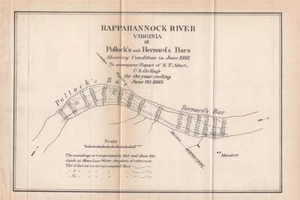 1883 SURVEY MAP-RAPPAHANNOCK RIVER, VIRGINIA-POLLOCK'S BAR-US CORPS OF ENGINEERS - Picture 1 of 1