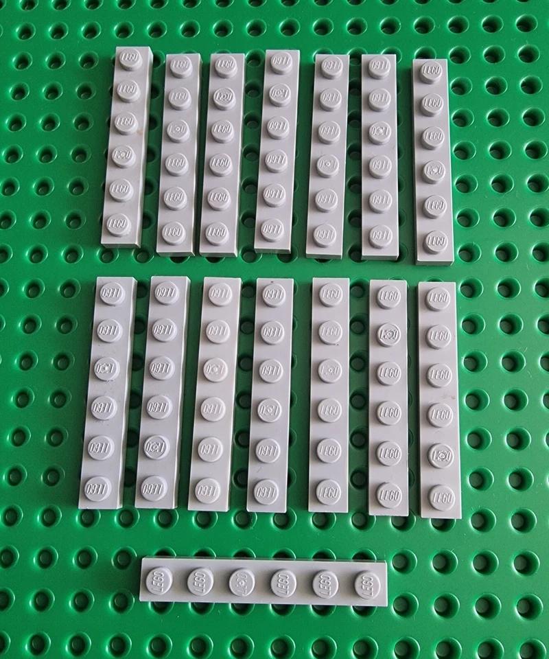 LEGO Platte Bauplatte Basisplatte 1x6 neu hellgrau 15 Stück basic plate 3666 R1 - Bild 1 von 1