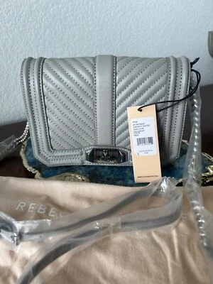 Bolso Bandolera Rebecca Minkoff Pequeño Love Cuero Perla Gris Plata Nuevo con Etiquetas Foto 1 de 4