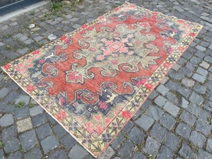 Bohemian handmade vintage area rugs, Turkish wool carpet, Area Rugs 4,0 x 6,6 ft - Picture 1 of 10