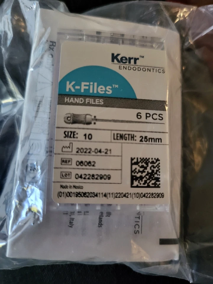 Kerr SybronEndo Stainless Steel K-Files 25mm #10 6/Box 06062