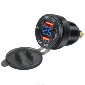 Dual USB Charger Voltmeter Quick Charger QC3.0 Power Adapter Motorcycle Parts - Photo 1 sur 13
