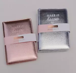 ORGANISER & BALLPOINT PEN Make it Happen Faux Leather METALLIC SILVER /ROSE GOLD - Picture 1 of 14