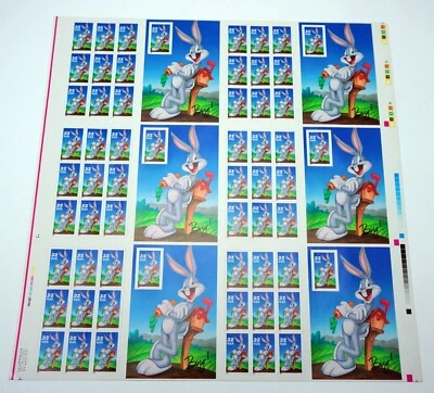 USA #3137 Bugs Bunny 1997 Uncut Press Sheet of 60 Stamps 32c Postage Mint NH - Image 1 of 4