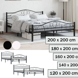 Bettgestell Betten mit Lattenrost Metall Bett Doppelbett Einzelbett Jugend - Bild 1 von 31