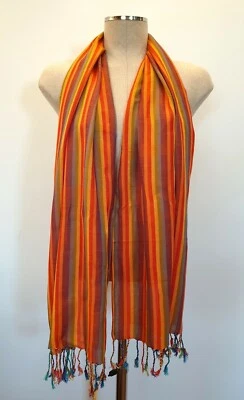 Tejido a Mano Algodón Egipcio Rectangular Mantón Bufanda Envoltura Doble Cara Foto 1 de 4