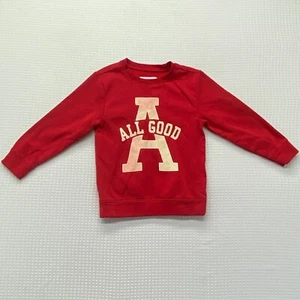 Old Navy Boys RED  sweatshirt (ALL GOOD) SZ  5T - Picture 1 of 8