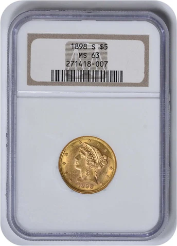 18898-S $5 Gold Liberty Head MS63 NGC Cover