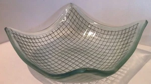 DE COLECCIÓN GRANDE MEDIADOS DE SIGLO MODERNO VIDRIO CUADRADO CENTRO DE MESA - Imagen 1 de 9
