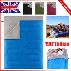4 SEASON SLEEPING BAG CAMPING HIKING BAGS WATERPROOF ENVELOPE ZIP SINGLE DOUBLE - Picture 1 of 28