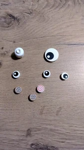 LEGO 8x Einzelteile - Bedruckt - Augen, Kekse, Kopf - Weiß & Nugat - Bild 1 von 5