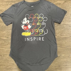 Disney Shirt Kids Medium 7–9 Gray Mickey Mouse Short Sleeve Tunic Inspire - Picture 1 of 9